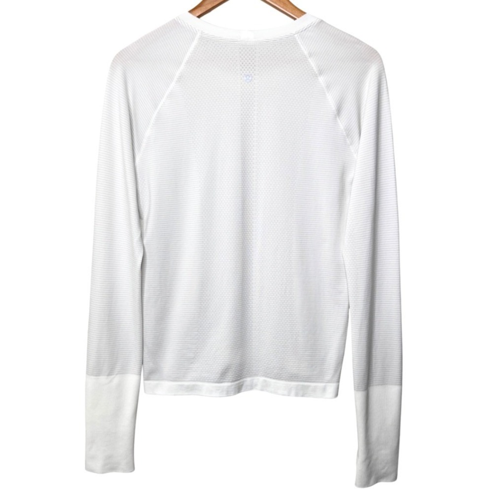 Lululemon Swiftly Tech Long Sleeve Women's‎ White Athletic Top Shirt Size 10 - Picture 6 of 9